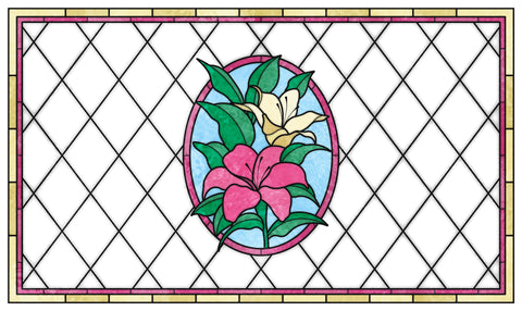 Floral Lily Stained Glass Window Film – Custom Made to Measure
