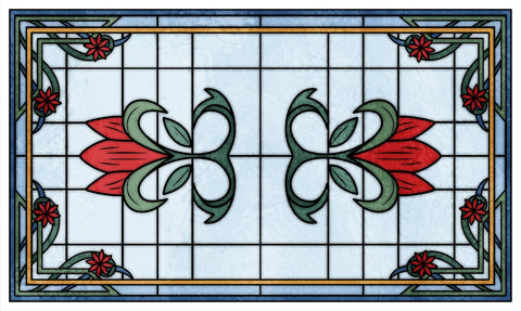 Art Nouveau Stained Glass Window Film – Decorative Floral Privacy Film
