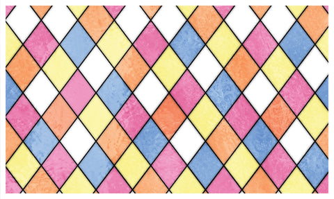 Multicoloured Diamond Seamless Stained Glass Window Film