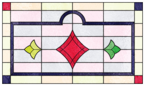 Edwardian Geometric Stained Glass Window Film – Made to Measure