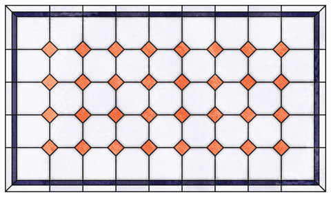 Late Victorian Diamond Lattice Stained Glass Window Film – Made to Measure
