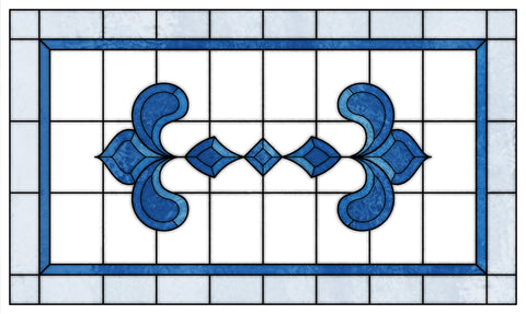 Art Nouveau Leaf Motif Stained Glass Window Film – Made to Measure