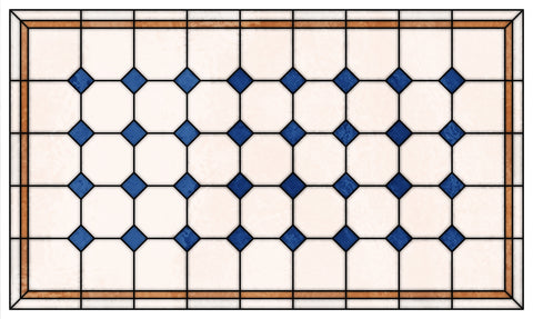 Late Victorian Diamond Lattice Stained Glass Window Film – Made to Measure