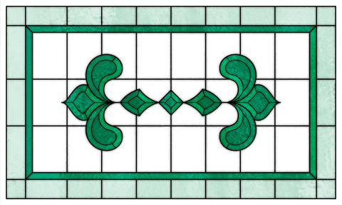 Art Nouveau Leaf Motif Stained Glass Window Film – Made to Measure
