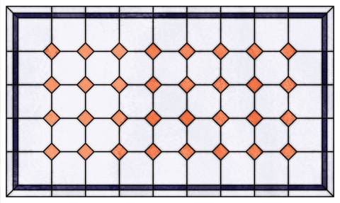Late Victorian Diamond Lattice Stained Glass Window Film – Made to Measure