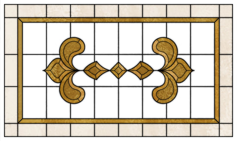 Art Nouveau Leaf Motif Stained Glass Window Film – Made to Measure