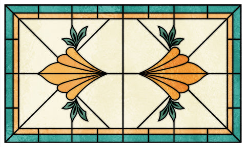 Art Nouveau Stained Glass Window Film – Yellow Floral Privacy Film