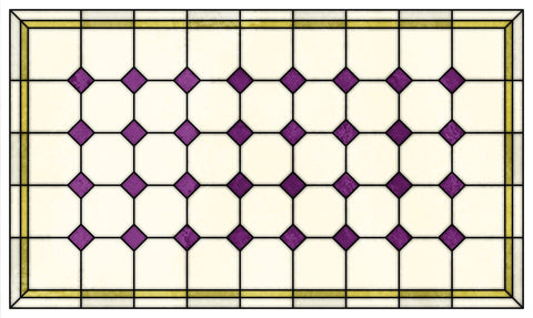 Late Victorian Diamond Lattice Stained Glass Window Film – Made to Measure