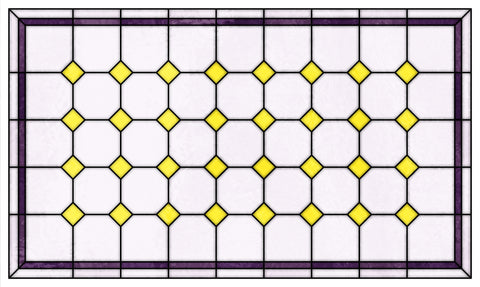 Late Victorian Diamond Lattice Stained Glass Window Film – Made to Measure