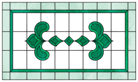 Art Nouveau Leaf Motif Stained Glass Window Film – Made to Measure