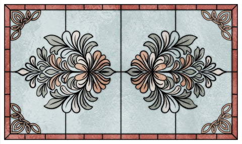 Art Nouveau Decorative Stained Glass Window Film – Soft Pink Privacy Film