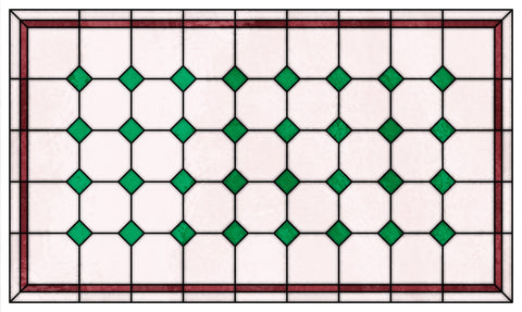 Late Victorian Diamond Lattice Stained Glass Window Film – Made to Measure