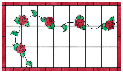 Climbing Rose Stained Glass Window Film – Custom Made to Measure