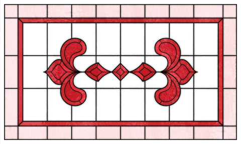 Art Nouveau Leaf Motif Stained Glass Window Film – Made to Measure