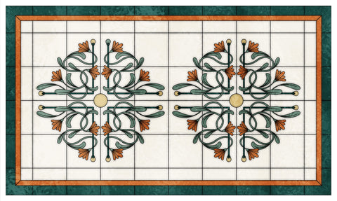 Art Nouveau Floral Stained Glass Window Film – Decorative Privacy Film
