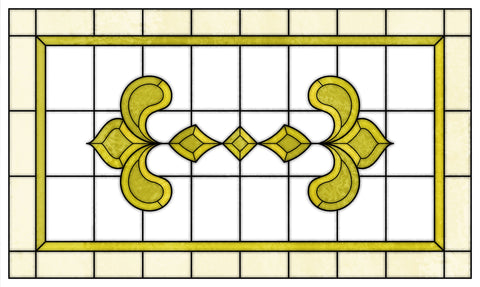 Art Nouveau Leaf Motif Stained Glass Window Film – Made to Measure