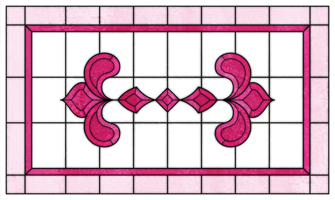 Art Nouveau Leaf Motif Stained Glass Window Film – Made to Measure