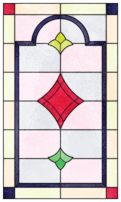 Edwardian Geometric Stained Glass Window Film – Made to Measure