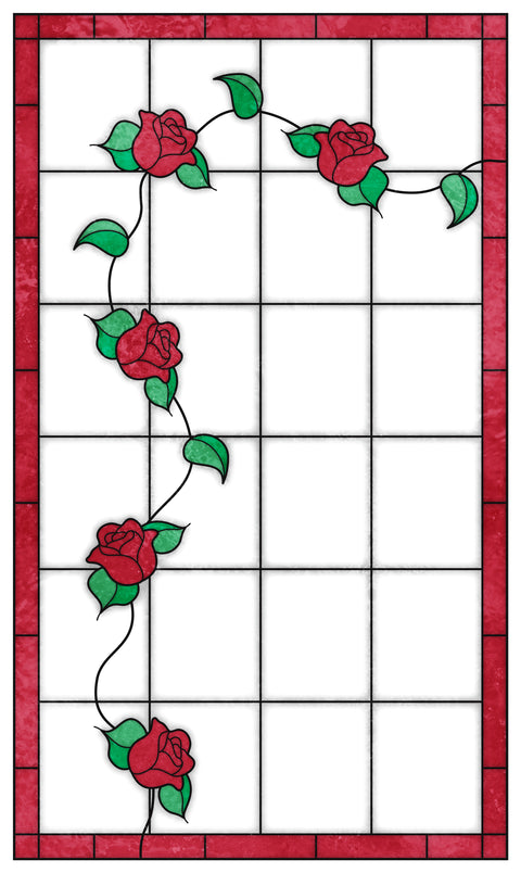 Climbing Rose Stained Glass Window Film – Custom Made to Measure