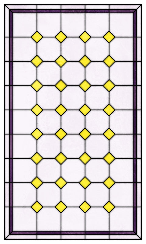Late Victorian Diamond Lattice Stained Glass Window Film – Made to Measure