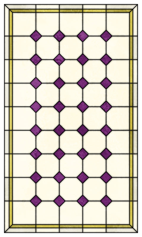 Late Victorian Diamond Lattice Stained Glass Window Film – Made to Measure