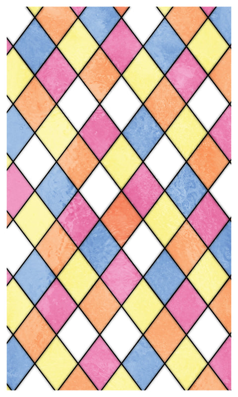 Multicoloured Diamond Seamless Stained Glass Window Film