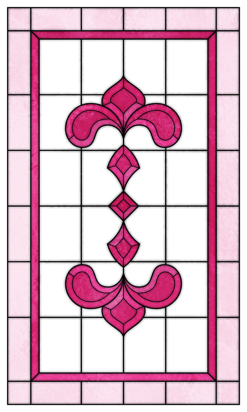 Art Nouveau Leaf Motif Stained Glass Window Film – Made to Measure
