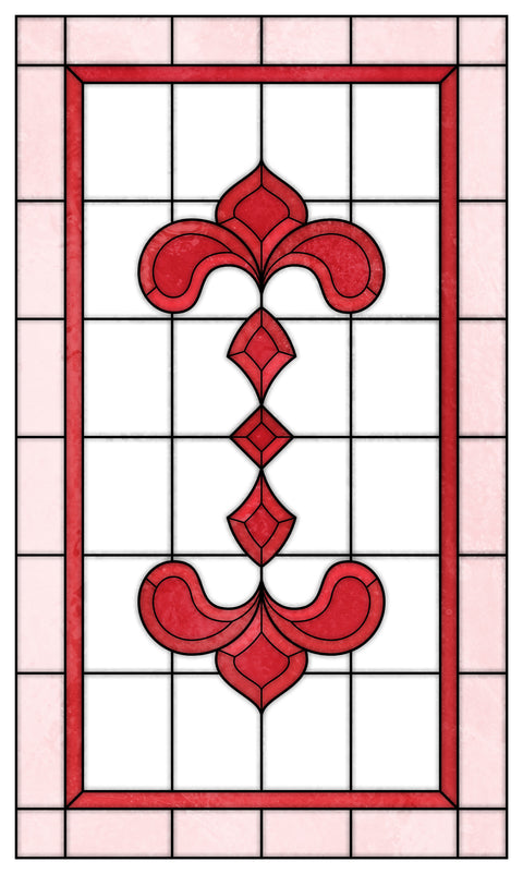 Art Nouveau Leaf Motif Stained Glass Window Film – Made to Measure