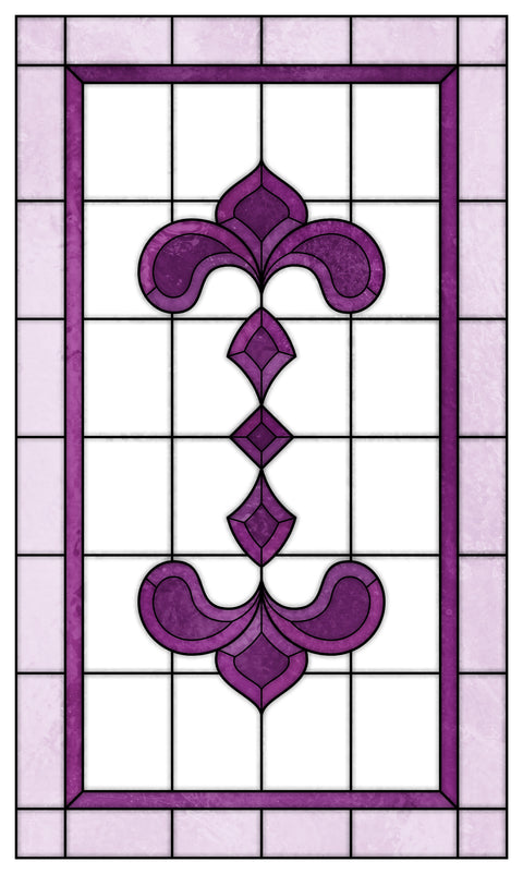 Art Nouveau Leaf Motif Stained Glass Window Film – Made to Measure