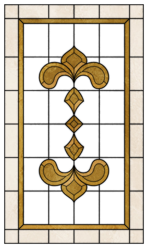 Art Nouveau Leaf Motif Stained Glass Window Film – Made to Measure