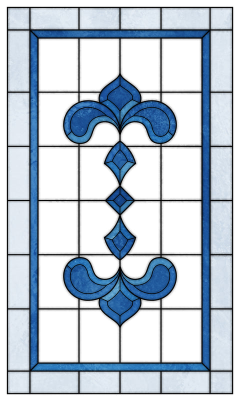 Art Nouveau Leaf Motif Stained Glass Window Film – Made to Measure