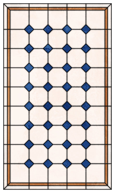 Late Victorian Diamond Lattice Stained Glass Window Film – Made to Measure