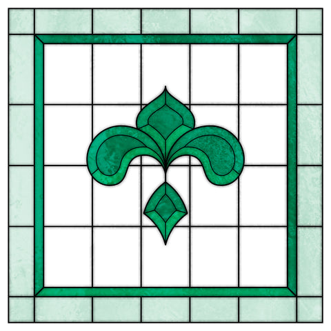 Art Nouveau Leaf Motif Stained Glass Window Film – Made to Measure