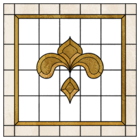 Art Nouveau Leaf Motif Stained Glass Window Film – Made to Measure