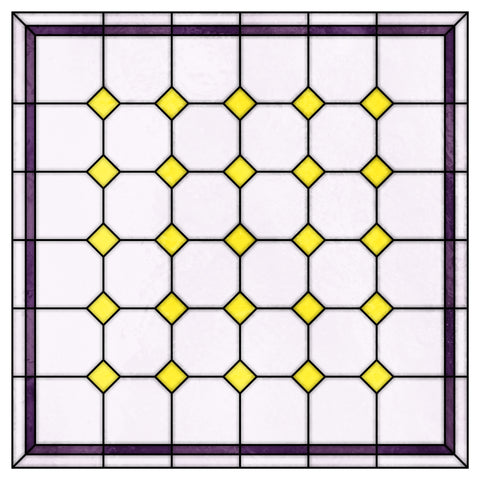 Late Victorian Diamond Lattice Stained Glass Window Film – Made to Measure