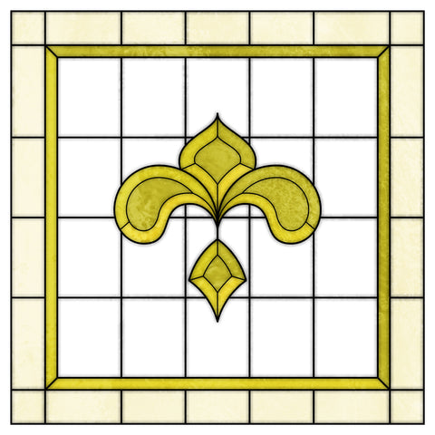 Art Nouveau Leaf Motif Stained Glass Window Film – Made to Measure