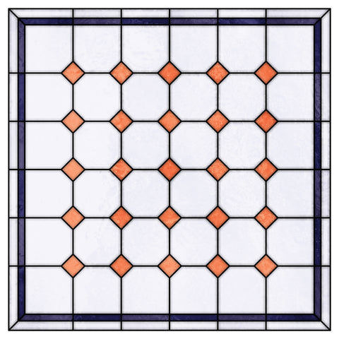 Late Victorian Diamond Lattice Stained Glass Window Film – Made to Measure