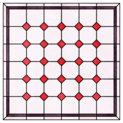 Late Victorian Diamond Lattice Stained Glass Window Film – Made to Measure