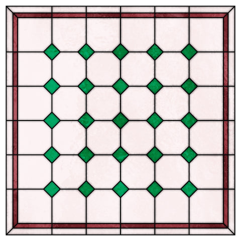 Late Victorian Diamond Lattice Stained Glass Window Film – Made to Measure