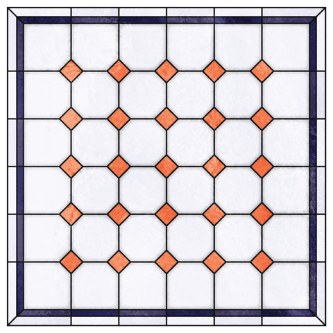 Late Victorian Diamond Lattice Stained Glass Window Film – Made to Measure