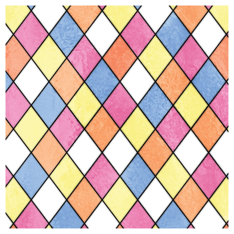 Multicoloured Diamond Seamless Stained Glass Window Film