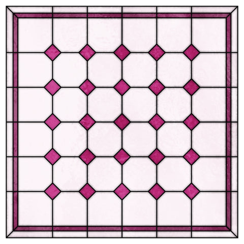 Late Victorian Diamond Lattice Stained Glass Window Film – Made to Measure