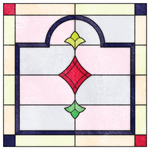 Edwardian Geometric Stained Glass Window Film – Made to Measure