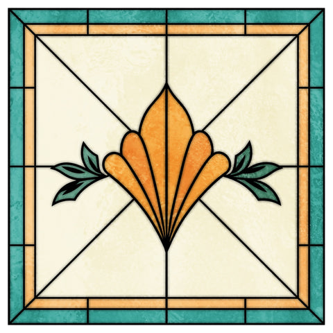 Art Nouveau Stained Glass Window Film – Yellow Floral Privacy Film