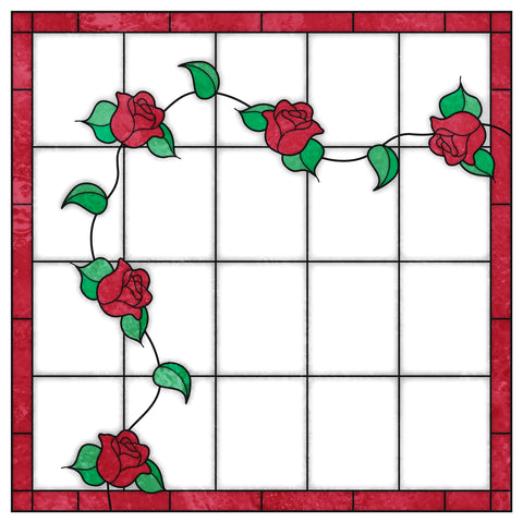 Climbing Rose Stained Glass Window Film – Custom Made to Measure