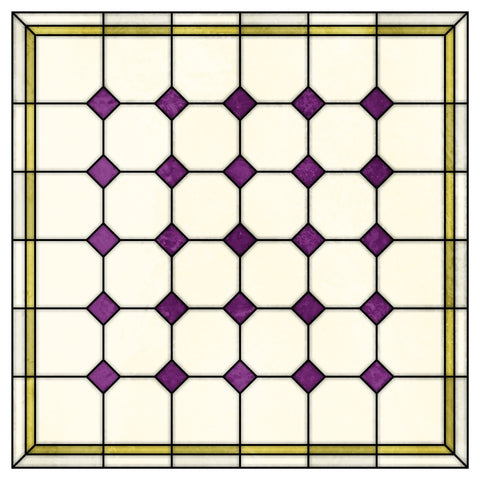Late Victorian Diamond Lattice Stained Glass Window Film – Made to Measure
